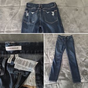 Good American - Distressed, Back Pocket Jeans